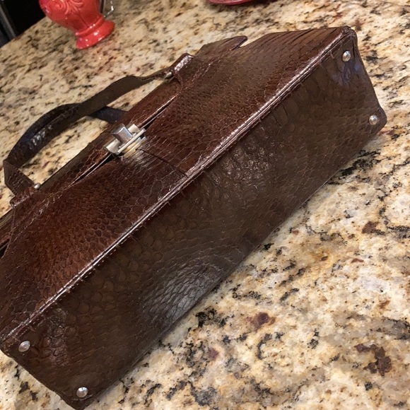 Vintage Real Cobra Skin Kelly style bag - Picture 4 of 12
